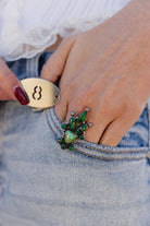 Irish Green Dahlia & Sonoran One of a Kind Boho Rings-Rings-Krush Kandy, Women's Online Fashion Boutique Located in Phoenix, Arizona (Scottsdale Area)