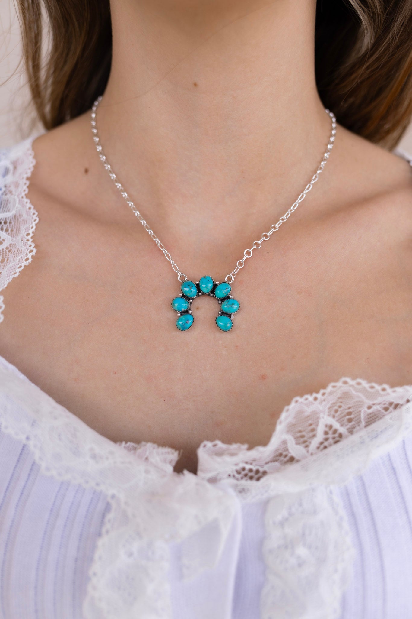 Turquoise Horseshoe Necklace-Necklace-Krush Kandy, Women's Online Fashion Boutique Located in Phoenix, Arizona (Scottsdale Area)