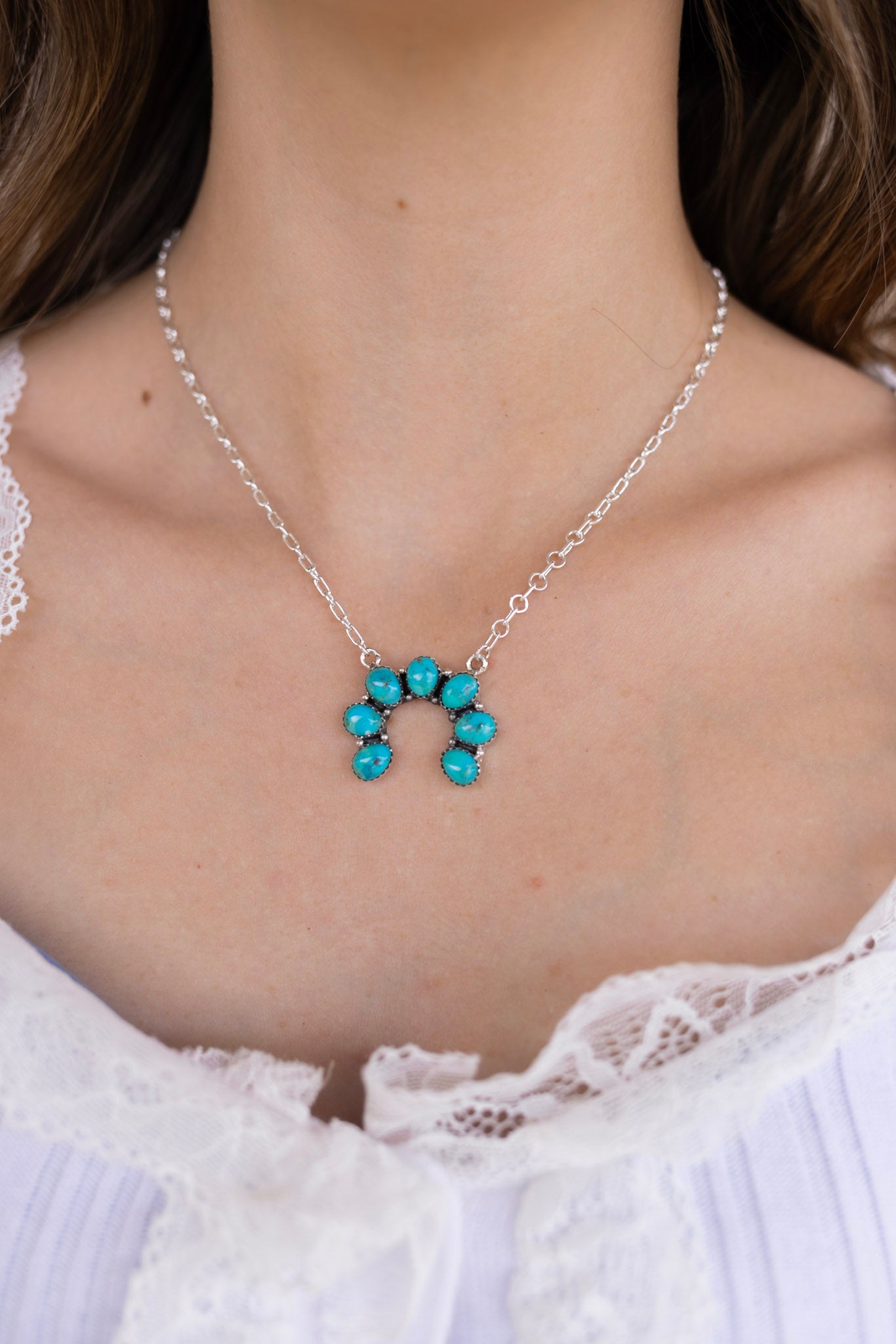 Turquoise Horseshoe Necklace-Necklace-Krush Kandy, Women's Online Fashion Boutique Located in Phoenix, Arizona (Scottsdale Area)