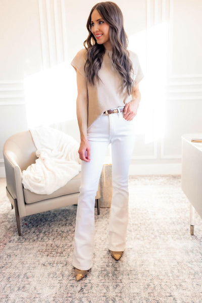 Kancan Pure Bliss Bootcut Jeans | Non-Distressed White Denim