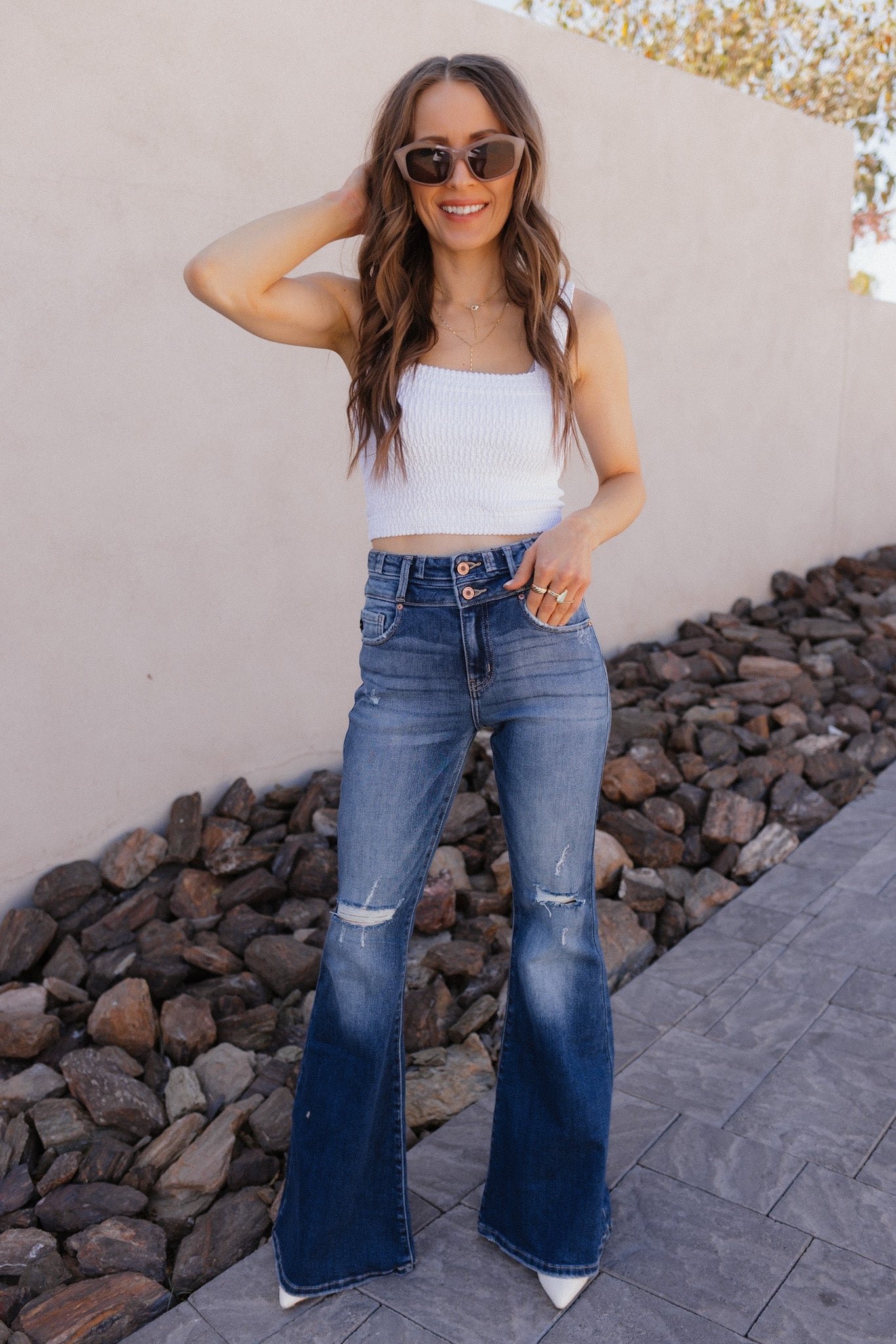 Kancan Confidence Boosting Distressed Flare Jean-Jeans-Krush Kandy, Women's Online Fashion Boutique Located in Phoenix, Arizona (Scottsdale Area)