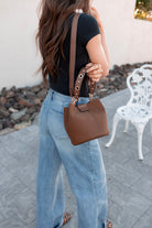 Farrah Suede Bucket Bag w/ Top Handle & Inner Bag-handbag-Krush Kandy, Women's Online Fashion Boutique Located in Phoenix, Arizona (Scottsdale Area)