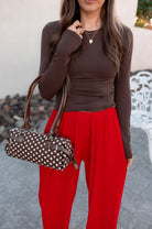 Terry Polka Dot Barrel Shoulder Bag-Purses & Bags-Krush Kandy, Women's Online Fashion Boutique Located in Phoenix, Arizona (Scottsdale Area)