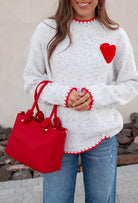 Contrast Valentine Heart Knit Sweater-Sweater-Krush Kandy, Women's Online Fashion Boutique Located in Phoenix, Arizona (Scottsdale Area)