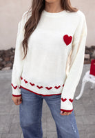 Contrast Heart Knit Sweater-Sweater-Krush Kandy, Women's Online Fashion Boutique Located in Phoenix, Arizona (Scottsdale Area)