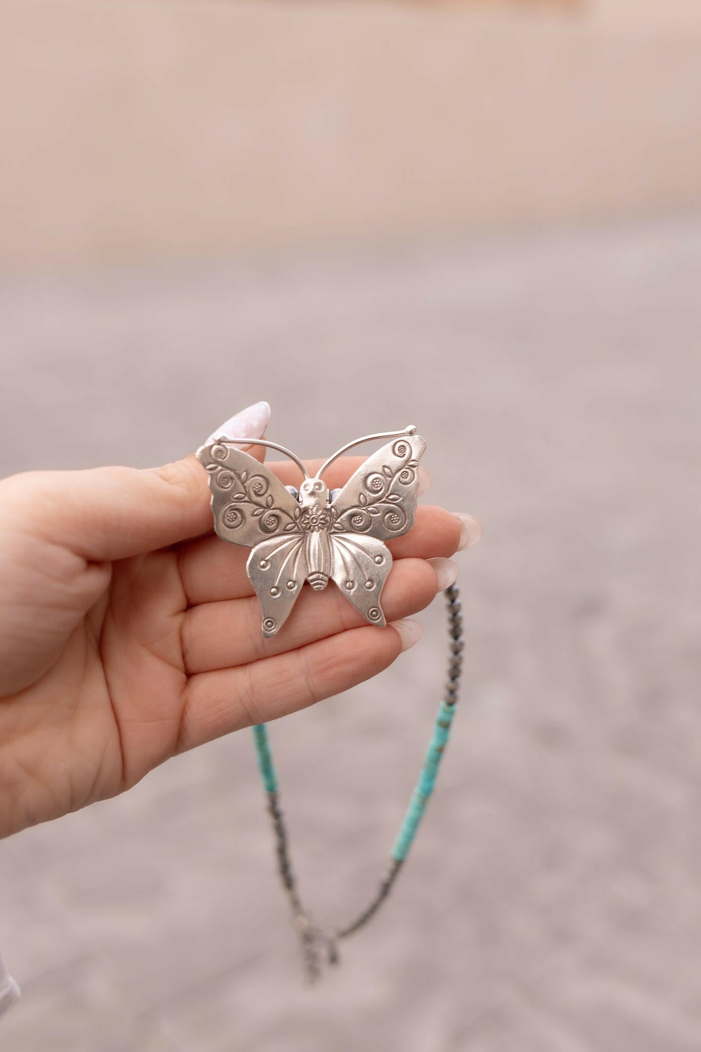 Bethany's Butterfly Sterling Silver Desert Pearl Necklaces-Pearl Necklaces-Krush Kandy, Women's Online Fashion Boutique Located in Phoenix, Arizona (Scottsdale Area)