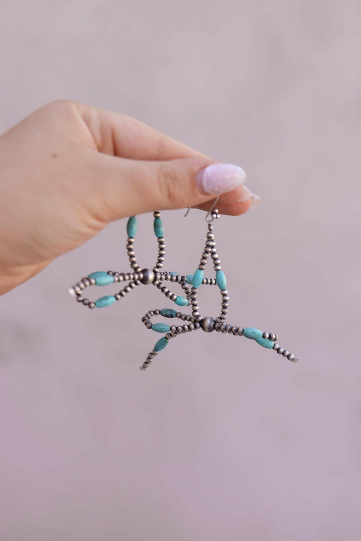 Desert Pearl & Turquoise Bow Earrings-Stud Earrings-Krush Kandy, Women's Online Fashion Boutique Located in Phoenix, Arizona (Scottsdale Area)