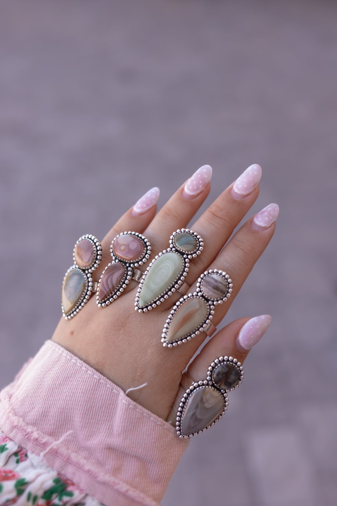 Multi Jasper Stone Rings-Rings-Krush Kandy, Women's Online Fashion Boutique Located in Phoenix, Arizona (Scottsdale Area)