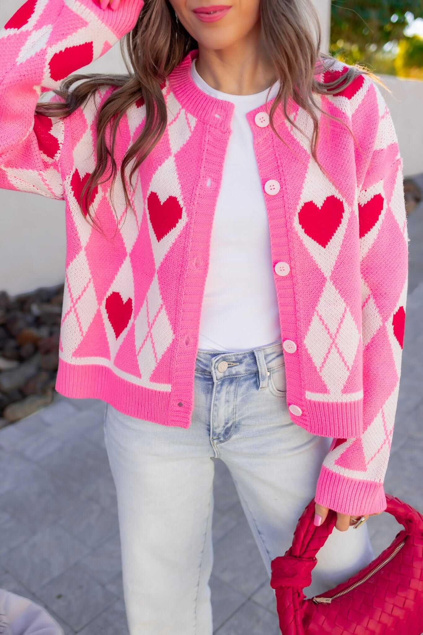 Harley's Heart Knit Cardigan-Cardigan-Krush Kandy, Women's Online Fashion Boutique Located in Phoenix, Arizona (Scottsdale Area)