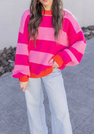 Kandy Stripes Long Sleeve Sweater-Sweater-Krush Kandy, Women's Online Fashion Boutique Located in Phoenix, Arizona (Scottsdale Area)