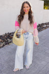 Cozy Kandy Stripe Sleeve Sweater-Sweater-Krush Kandy, Women's Online Fashion Boutique Located in Phoenix, Arizona (Scottsdale Area)