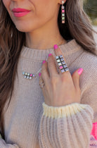 Multi Opal & Crystal Bar Set MADE TO ORDER-Chain Necklaces-Krush Kandy, Women's Online Fashion Boutique Located in Phoenix, Arizona (Scottsdale Area)