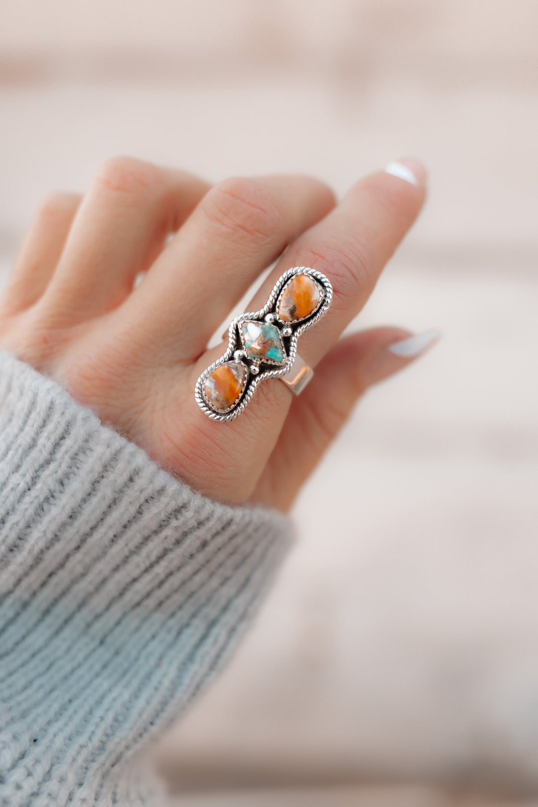 Beverly Three Stone Sterling Silver Crawler Ring | Krush Exclusive-Rings-Krush Kandy, Women's Online Fashion Boutique Located in Phoenix, Arizona (Scottsdale Area)