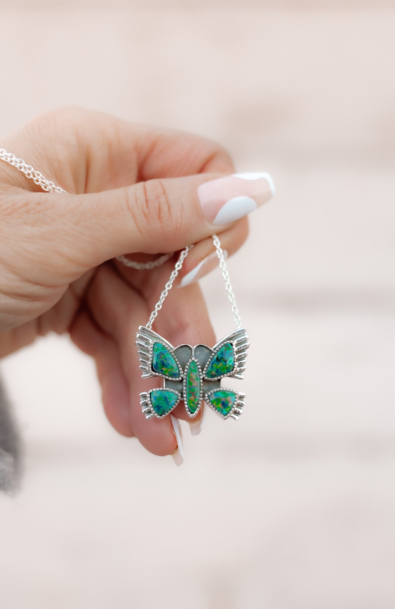 Krush Exclusive Butterfly Stone Sterling Silver Necklaces-Necklaces-Krush Kandy, Women's Online Fashion Boutique Located in Phoenix, Arizona (Scottsdale Area)