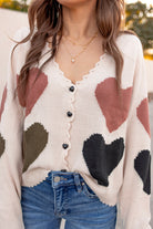 Hearts For You Button Cardigan-Cardigan-Krush Kandy, Women's Online Fashion Boutique Located in Phoenix, Arizona (Scottsdale Area)