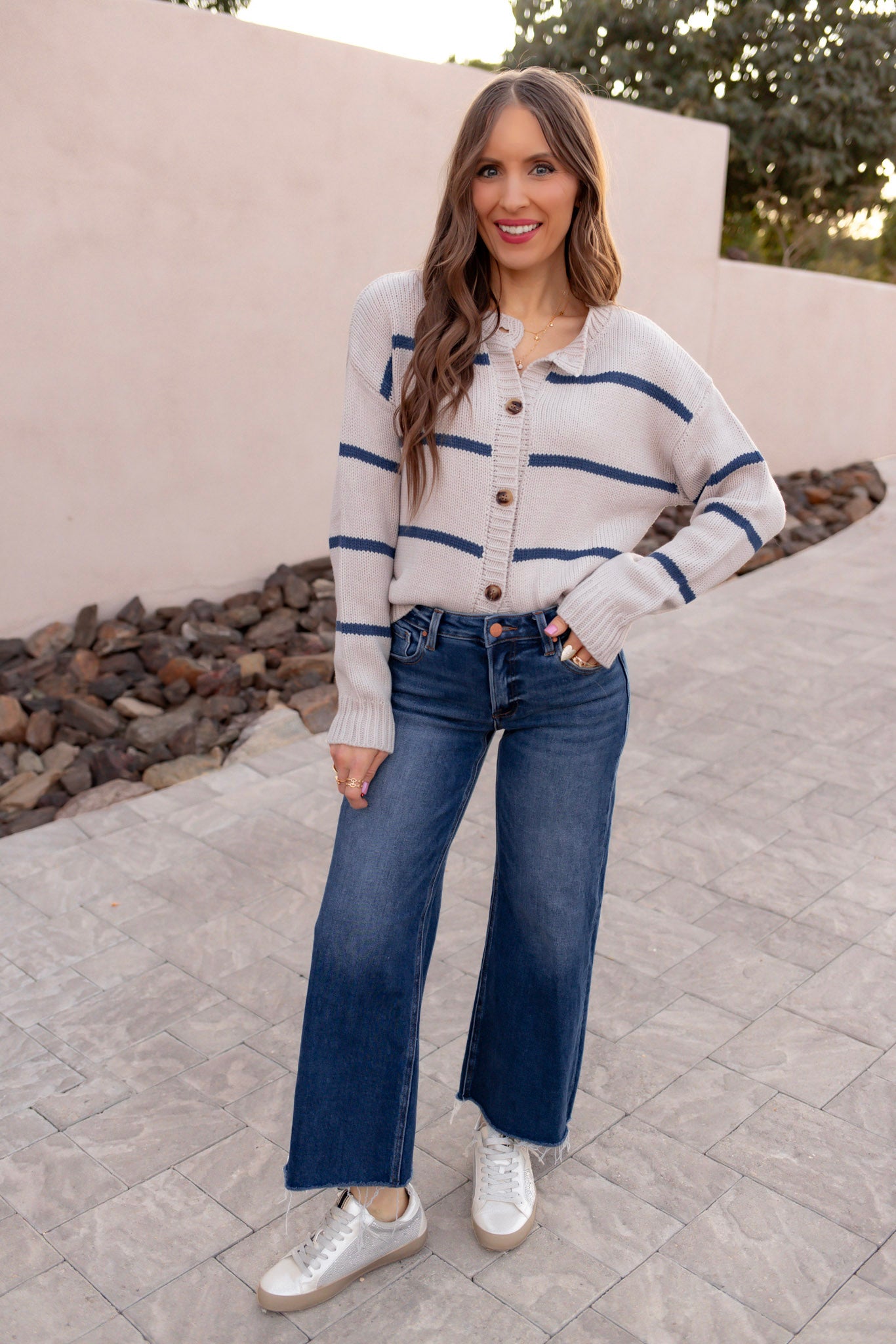 Cloudy Skies Relaxed Stripe Cardigan-Cardigan-Krush Kandy, Women's Online Fashion Boutique Located in Phoenix, Arizona (Scottsdale Area)