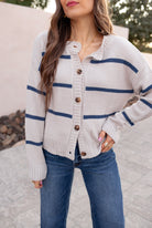 Cloudy Skies Relaxed Stripe Cardigan-Cardigan-Krush Kandy, Women's Online Fashion Boutique Located in Phoenix, Arizona (Scottsdale Area)