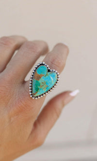 Long Heart Sterling Silver Ring