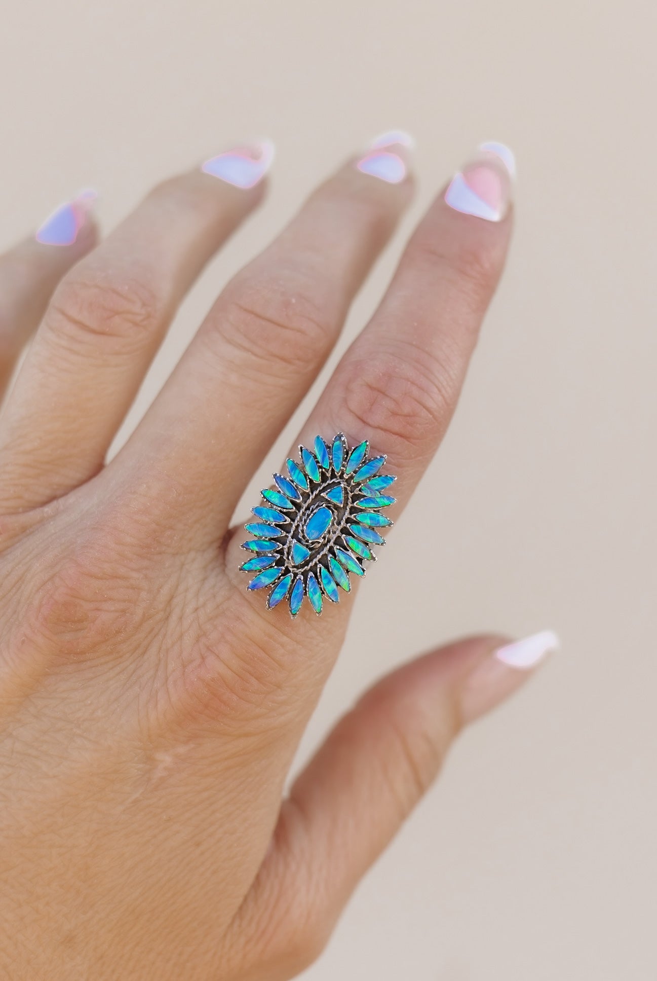 Aurora's Blossom Sterling Silver Opal Ring | Krush Exclusive-Rings-Krush Kandy, Women's Online Fashion Boutique Located in Phoenix, Arizona (Scottsdale Area)