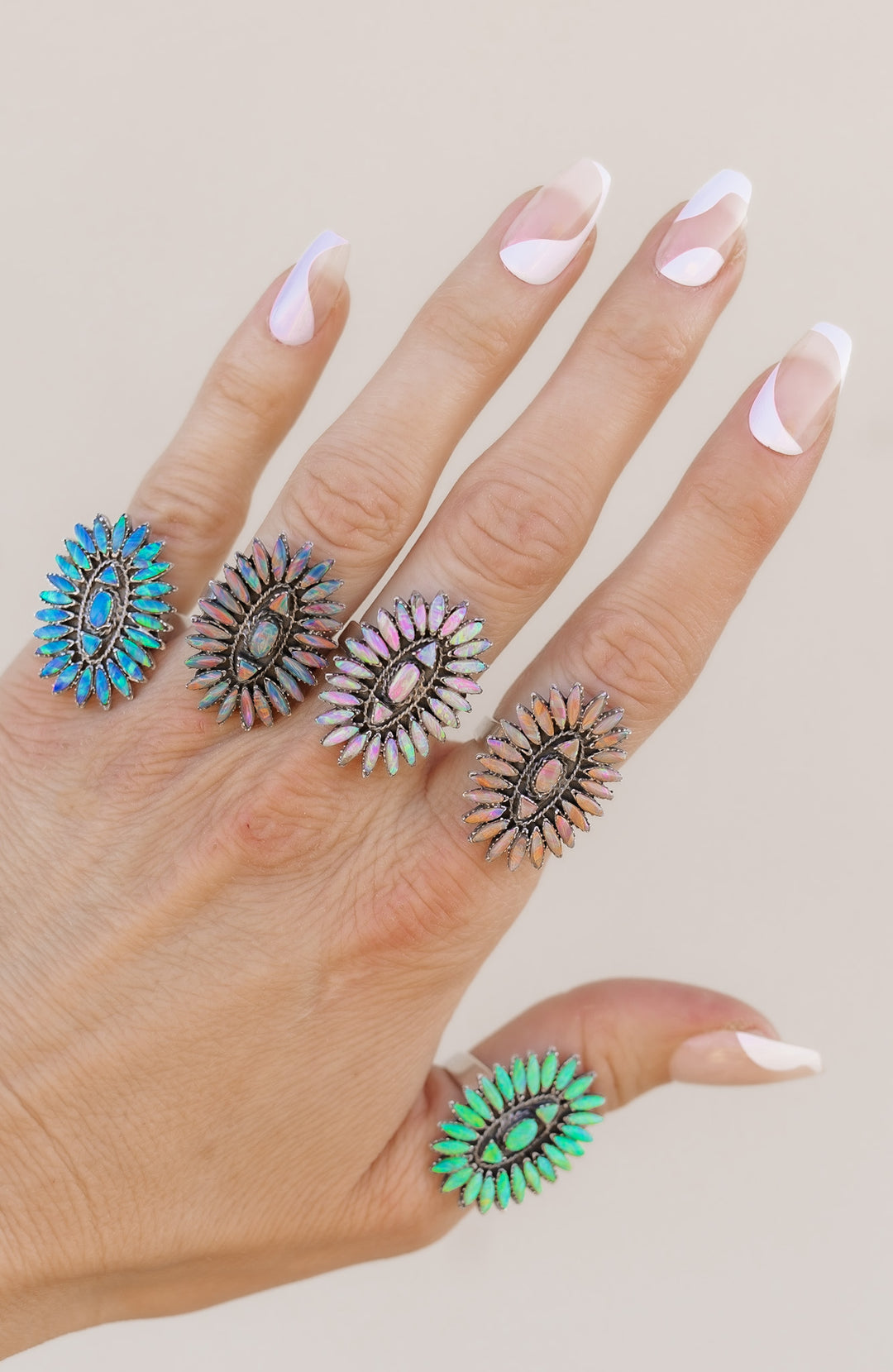Aurora's Blossom Sterling Silver Opal Ring | Krush Exclusive-Rings-Krush Kandy, Women's Online Fashion Boutique Located in Phoenix, Arizona (Scottsdale Area)
