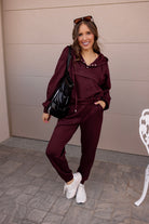 Busy Bee Button Drawstring Cropped Hoodie Jogger 2pcs Set-2 Piece Outfit Sets-Krush Kandy, Women's Online Fashion Boutique Located in Phoenix, Arizona (Scottsdale Area)