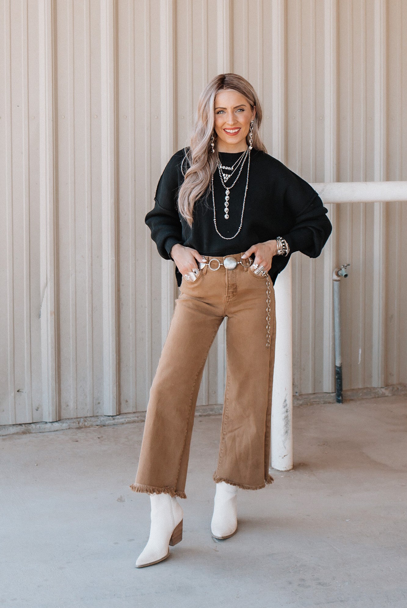 RISEN Denim High Rise Tummy Control Wide Leg Pant-Krush Kandy, Women's Online Fashion Boutique Located in Phoenix, Arizona (Scottsdale Area)