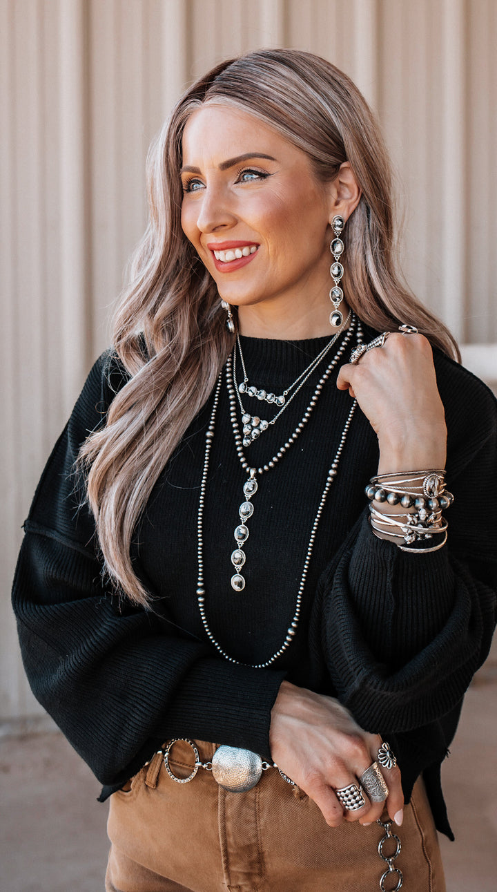 Vintage Boho White Buffalo Stone Drop Earrings-Earrings-Krush Kandy, Women's Online Fashion Boutique Located in Phoenix, Arizona (Scottsdale Area)