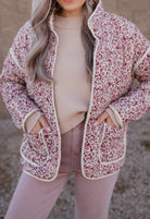 Floral Button Down Coat-Coats-Krush Kandy, Women's Online Fashion Boutique Located in Phoenix, Arizona (Scottsdale Area)