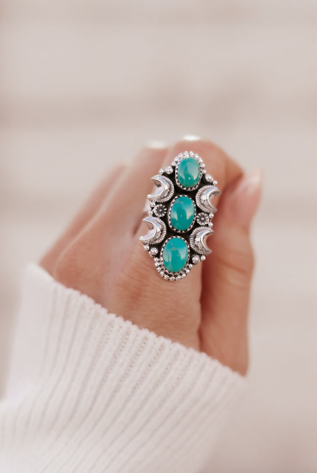 La Luna Turquoise Stone Ring | Krush Exclusive-Rings-Krush Kandy, Women's Online Fashion Boutique Located in Phoenix, Arizona (Scottsdale Area)