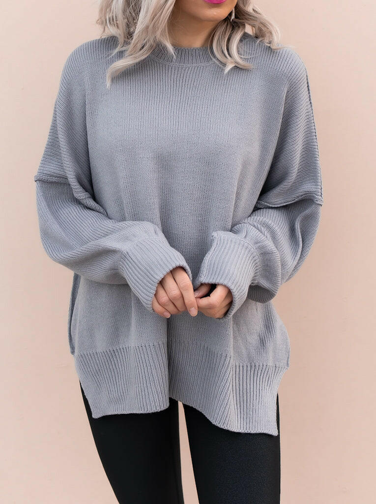 Everyday Elegance Side Slit Sweater | S-XL-Sweaters-Krush Kandy, Women's Online Fashion Boutique Located in Phoenix, Arizona (Scottsdale Area)