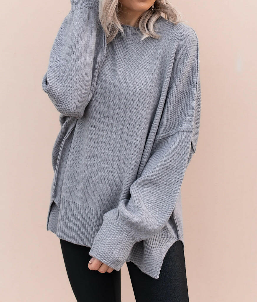 Everyday Elegance Side Slit Sweater | S-XL-Sweaters-Krush Kandy, Women's Online Fashion Boutique Located in Phoenix, Arizona (Scottsdale Area)