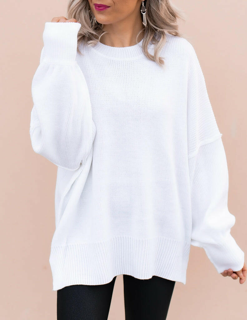 Everyday Elegance Side Slit Sweater | S-XL-Sweaters-Krush Kandy, Women's Online Fashion Boutique Located in Phoenix, Arizona (Scottsdale Area)