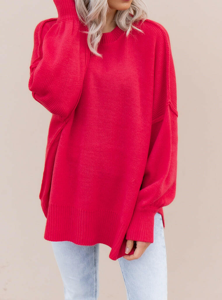 Everyday Elegance Side Slit Sweater | S-XL-Sweaters-Krush Kandy, Women's Online Fashion Boutique Located in Phoenix, Arizona (Scottsdale Area)