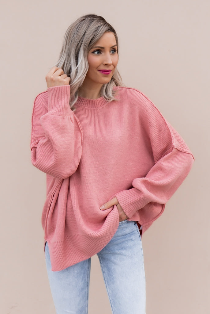 Everyday Elegance Side Slit Sweater | S-XL-Sweaters-Krush Kandy, Women's Online Fashion Boutique Located in Phoenix, Arizona (Scottsdale Area)