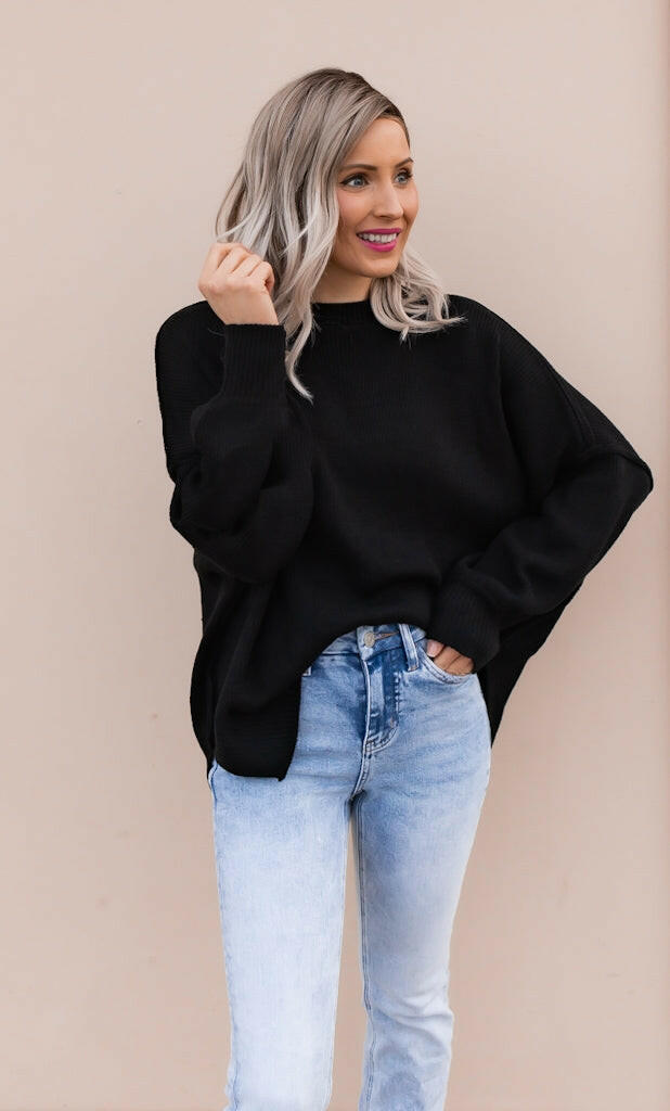 Everyday Elegance Side Slit Sweater | S-XL-Sweaters-Krush Kandy, Women's Online Fashion Boutique Located in Phoenix, Arizona (Scottsdale Area)