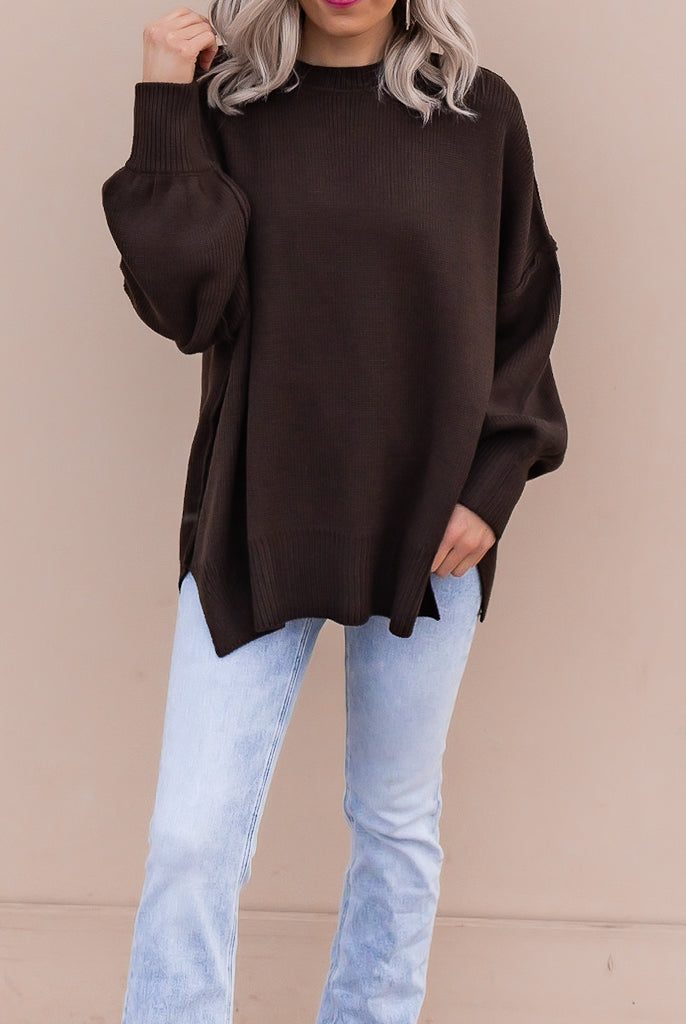 Everyday Elegance Side Slit Sweater | S-XL-Sweaters-Krush Kandy, Women's Online Fashion Boutique Located in Phoenix, Arizona (Scottsdale Area)