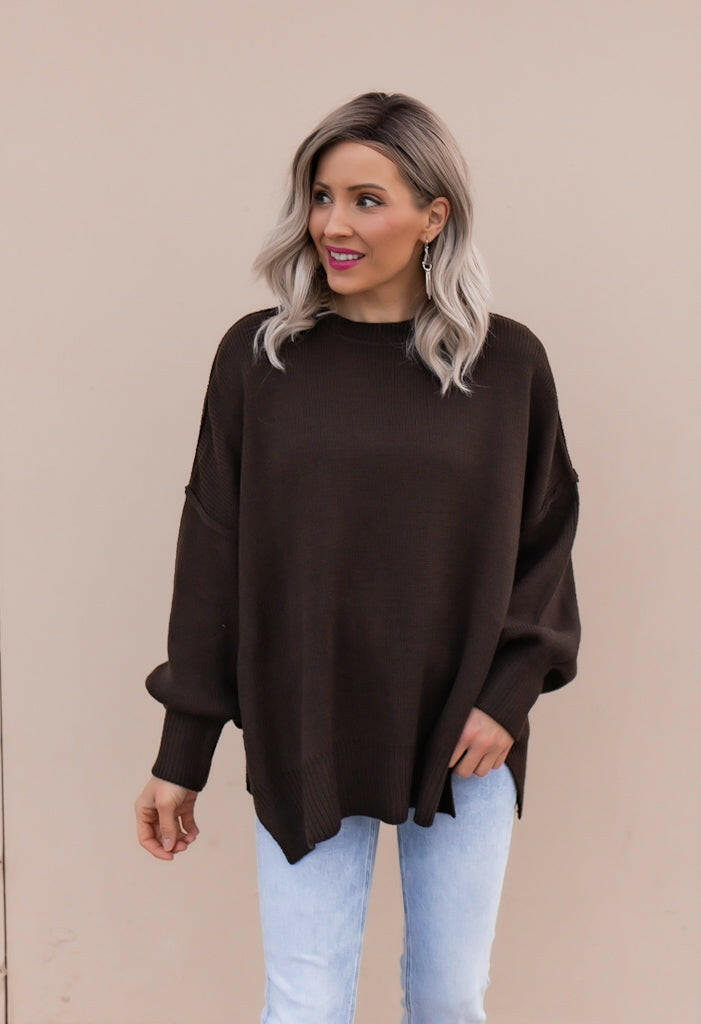 Everyday Elegance Side Slit Sweater | S-XL-Sweaters-Krush Kandy, Women's Online Fashion Boutique Located in Phoenix, Arizona (Scottsdale Area)