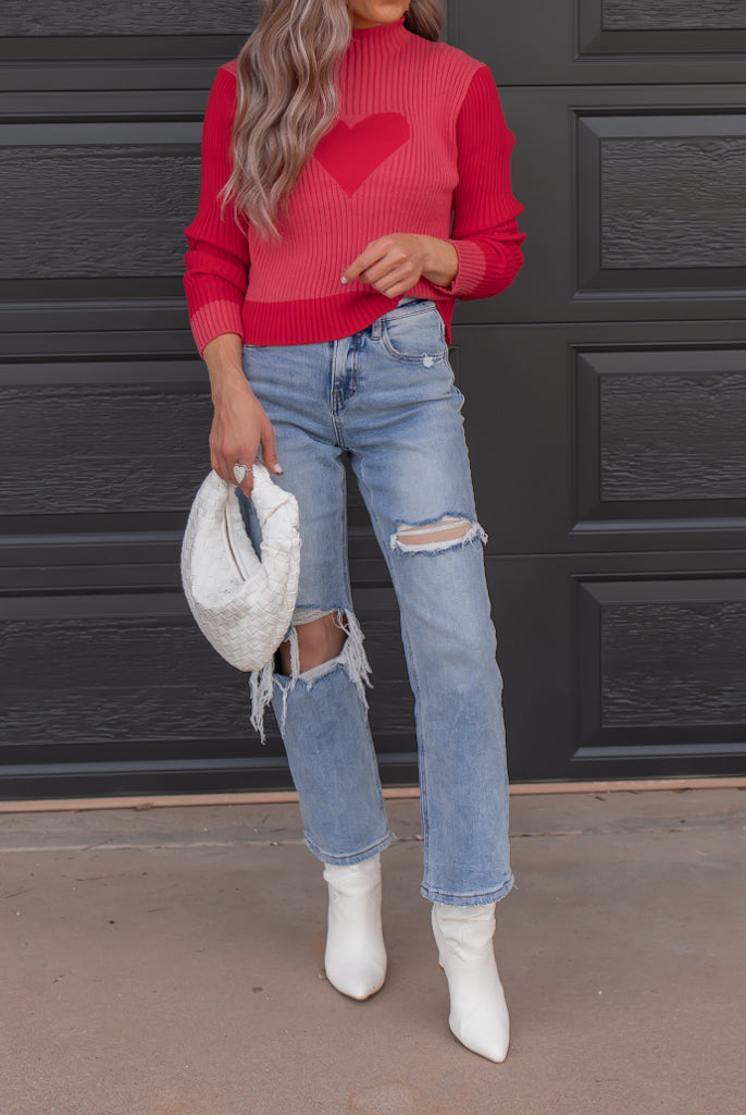 LOVER Heart Print Sweater | S-XL-Sweaters-Krush Kandy, Women's Online Fashion Boutique Located in Phoenix, Arizona (Scottsdale Area)