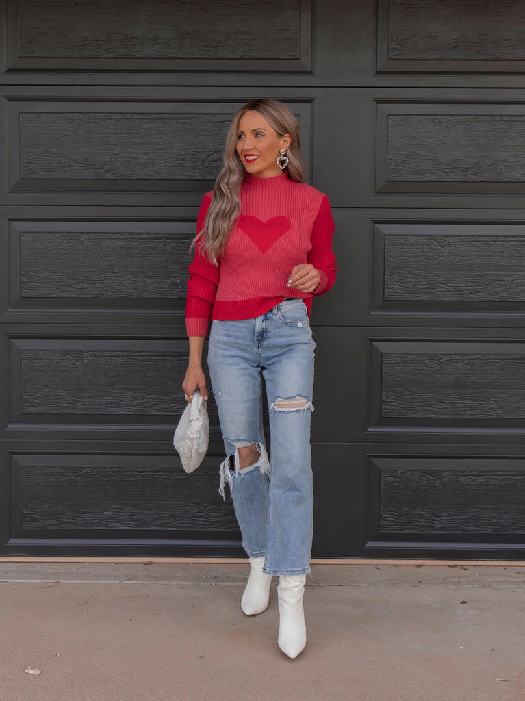 LOVER Heart Print Sweater | S-XL-Sweaters-Krush Kandy, Women's Online Fashion Boutique Located in Phoenix, Arizona (Scottsdale Area)