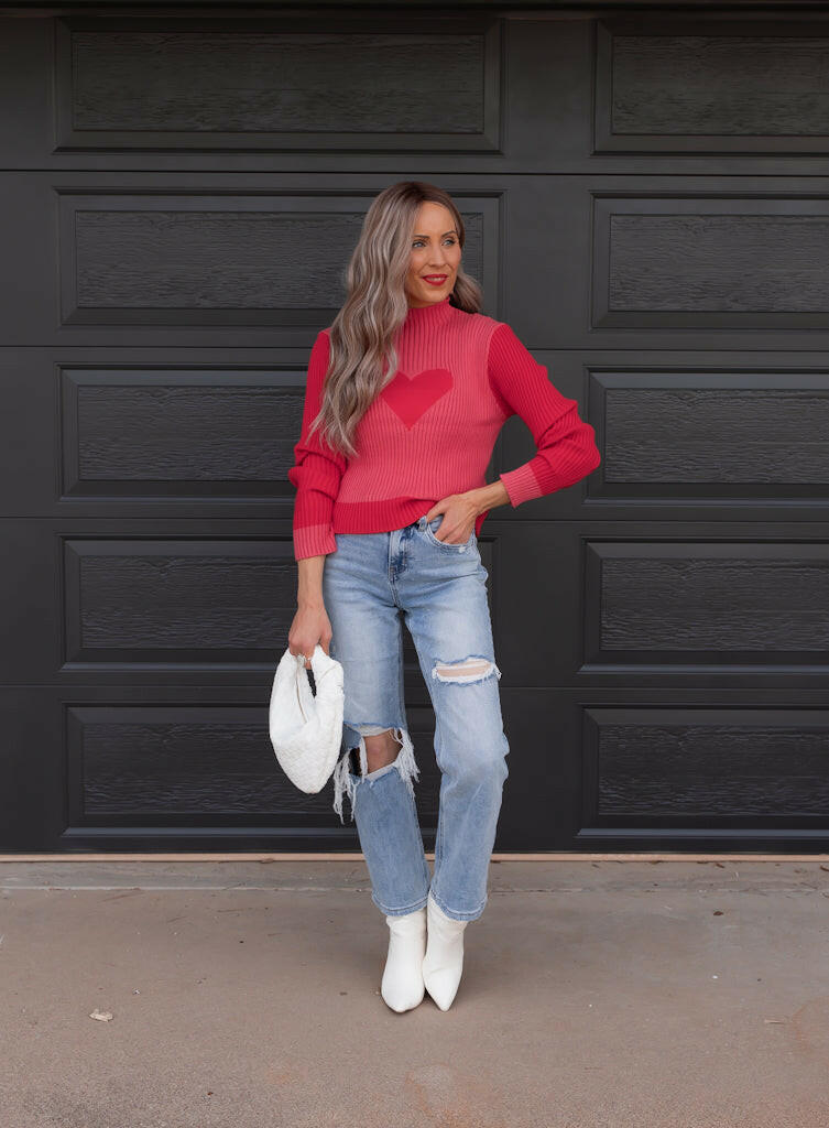 LOVER Heart Print Sweater | S-XL-Sweaters-Krush Kandy, Women's Online Fashion Boutique Located in Phoenix, Arizona (Scottsdale Area)