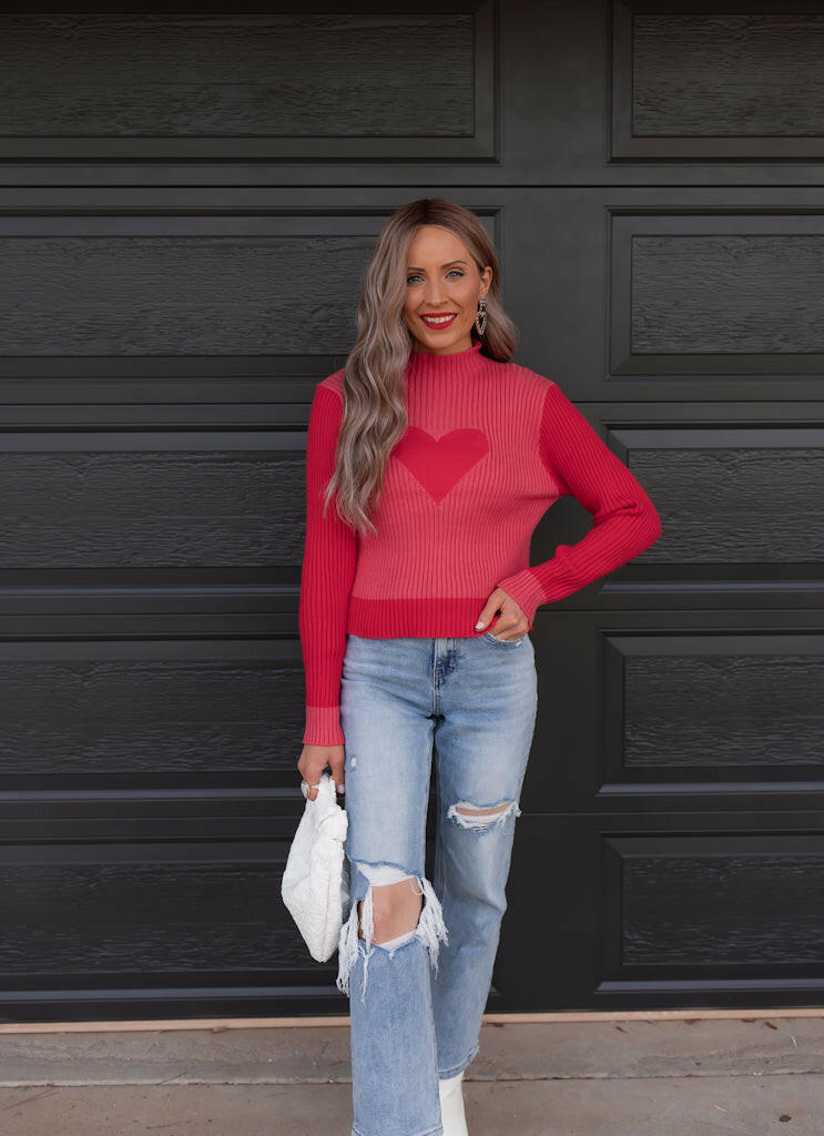 LOVER Heart Print Sweater | S-XL-Sweaters-Krush Kandy, Women's Online Fashion Boutique Located in Phoenix, Arizona (Scottsdale Area)