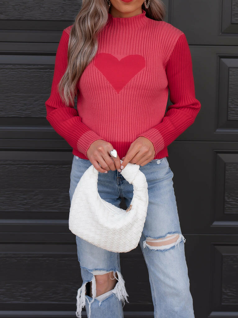 LOVER Heart Print Sweater | S-XL-Sweaters-Krush Kandy, Women's Online Fashion Boutique Located in Phoenix, Arizona (Scottsdale Area)