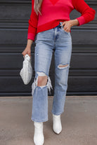 Vervet High Rise Distressed Dad Jeans-Jeans-Krush Kandy, Women's Online Fashion Boutique Located in Phoenix, Arizona (Scottsdale Area)