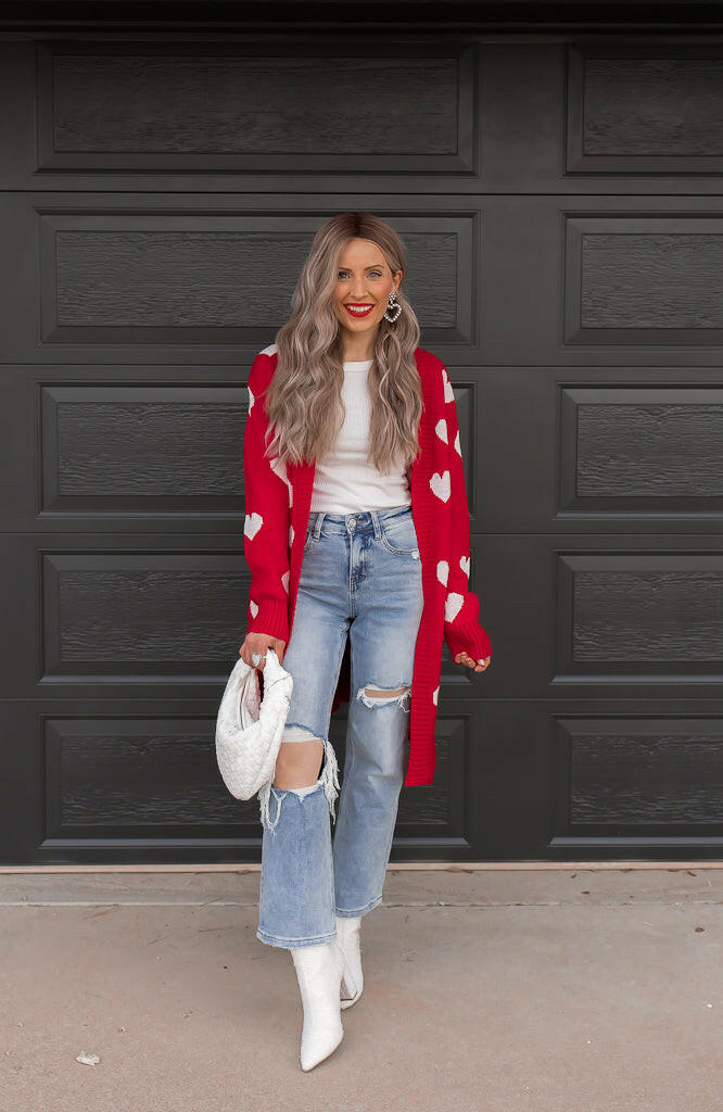 Love Me Or Not Heart Print Cardigan | S-XL-Sweaters-Krush Kandy, Women's Online Fashion Boutique Located in Phoenix, Arizona (Scottsdale Area)