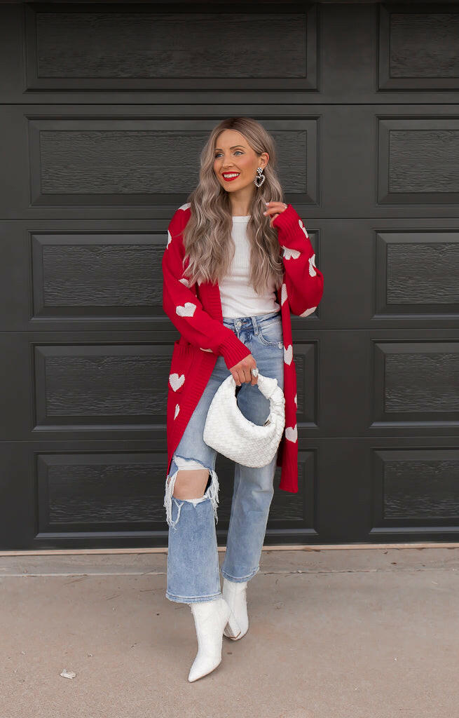 Love Me Or Not Heart Print Cardigan | S-XL-Sweaters-Krush Kandy, Women's Online Fashion Boutique Located in Phoenix, Arizona (Scottsdale Area)