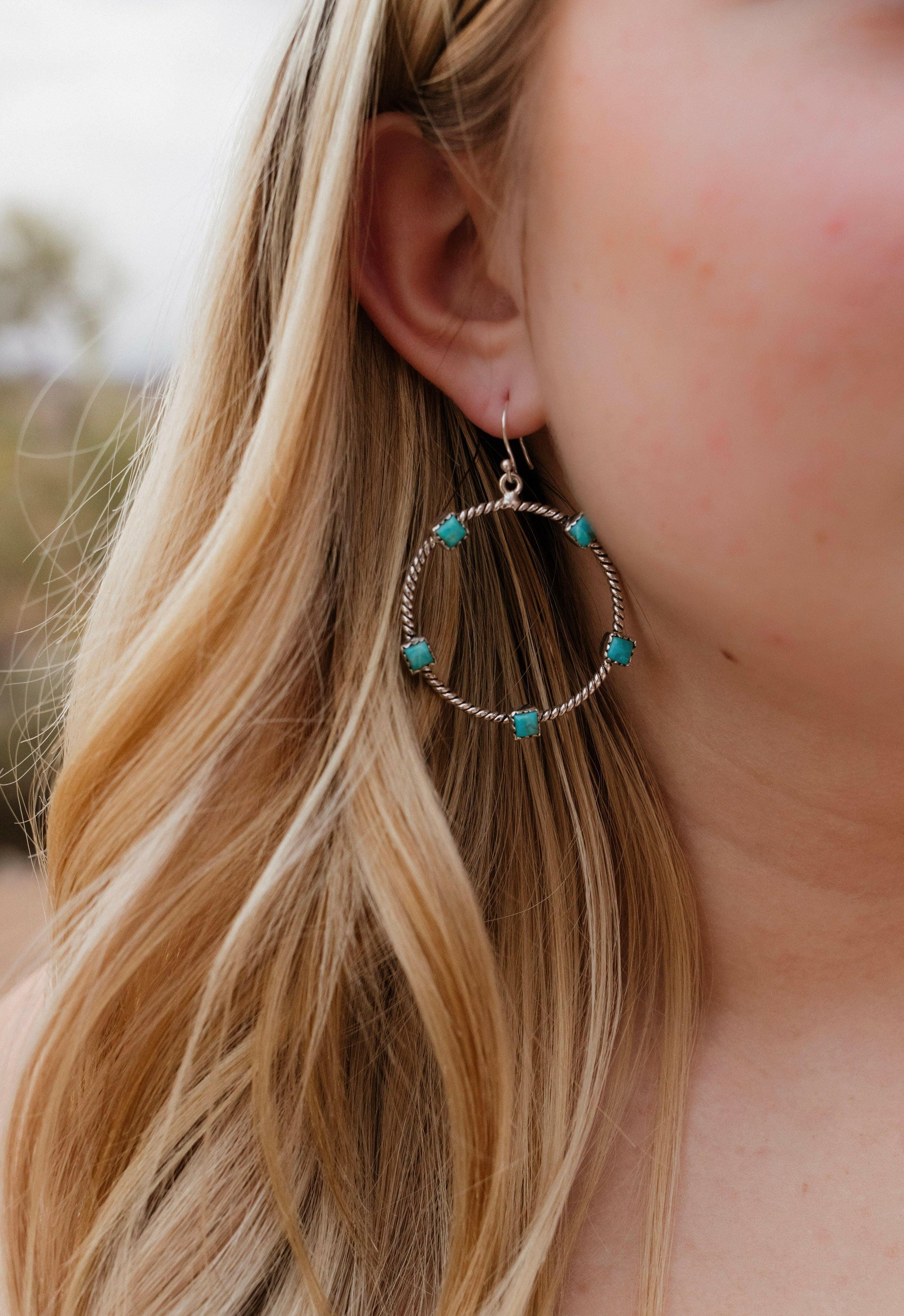 Twisted Rope Stone Hoop Earrings-Hoop Earrings-Krush Kandy, Women's Online Fashion Boutique Located in Phoenix, Arizona (Scottsdale Area)