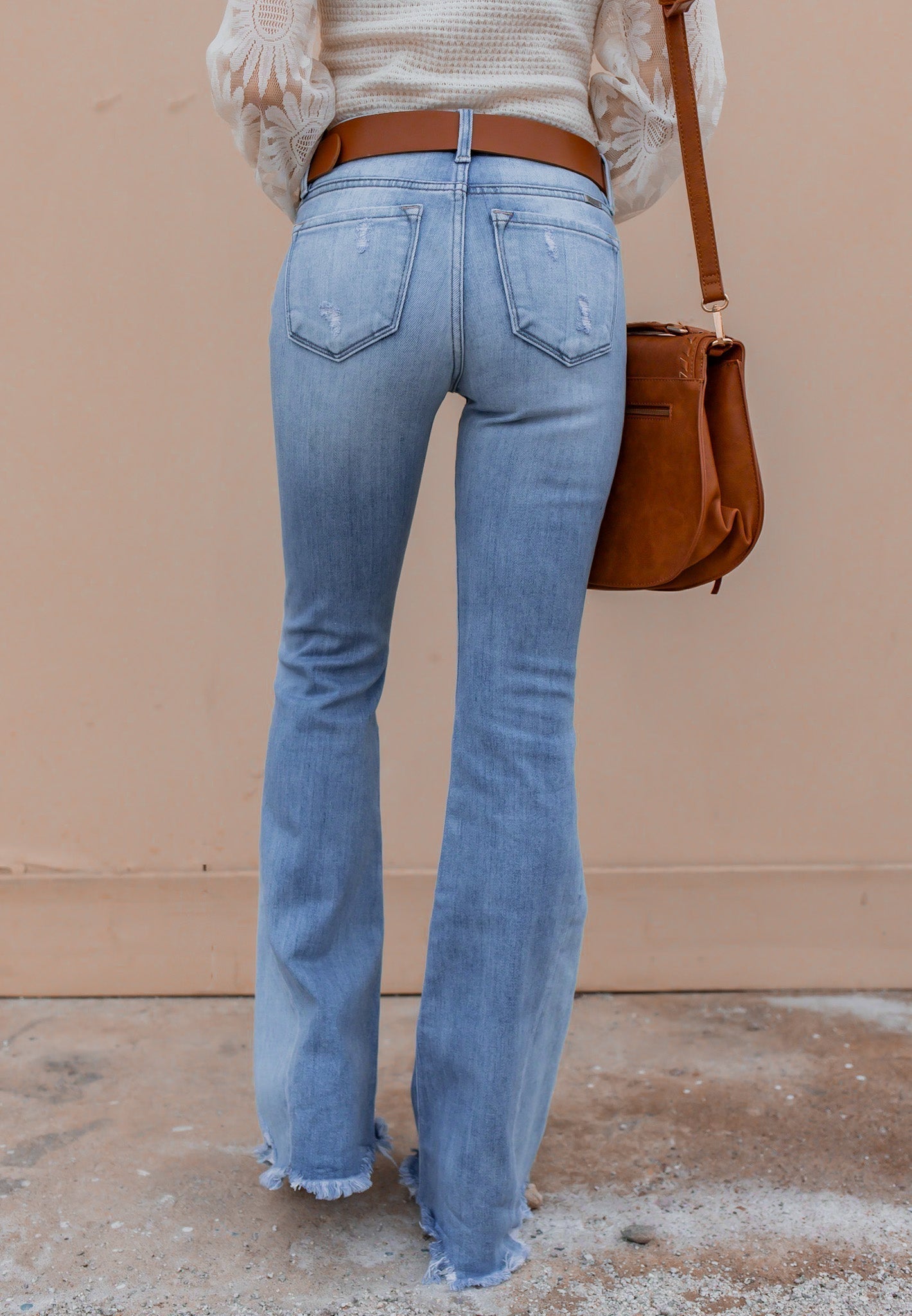 Kancan Mid Rise Raw Hem Flare Jeans | Krush Kandy | Phoenix, AZ