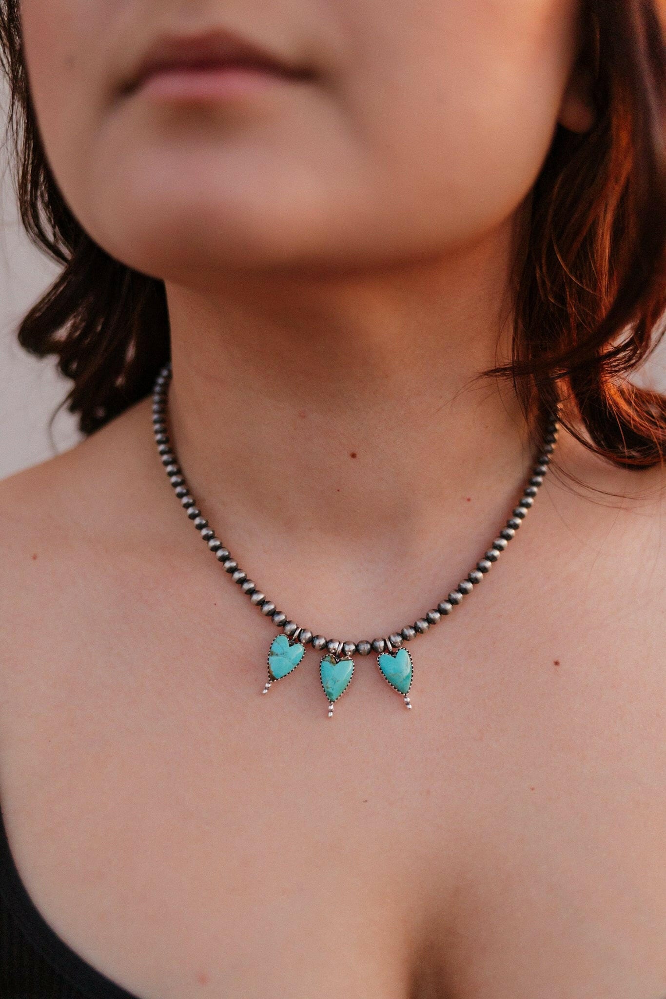 Heart Trio Desert Pearl Necklace-Necklaces-Krush Kandy, Women's Online Fashion Boutique Located in Phoenix, Arizona (Scottsdale Area)