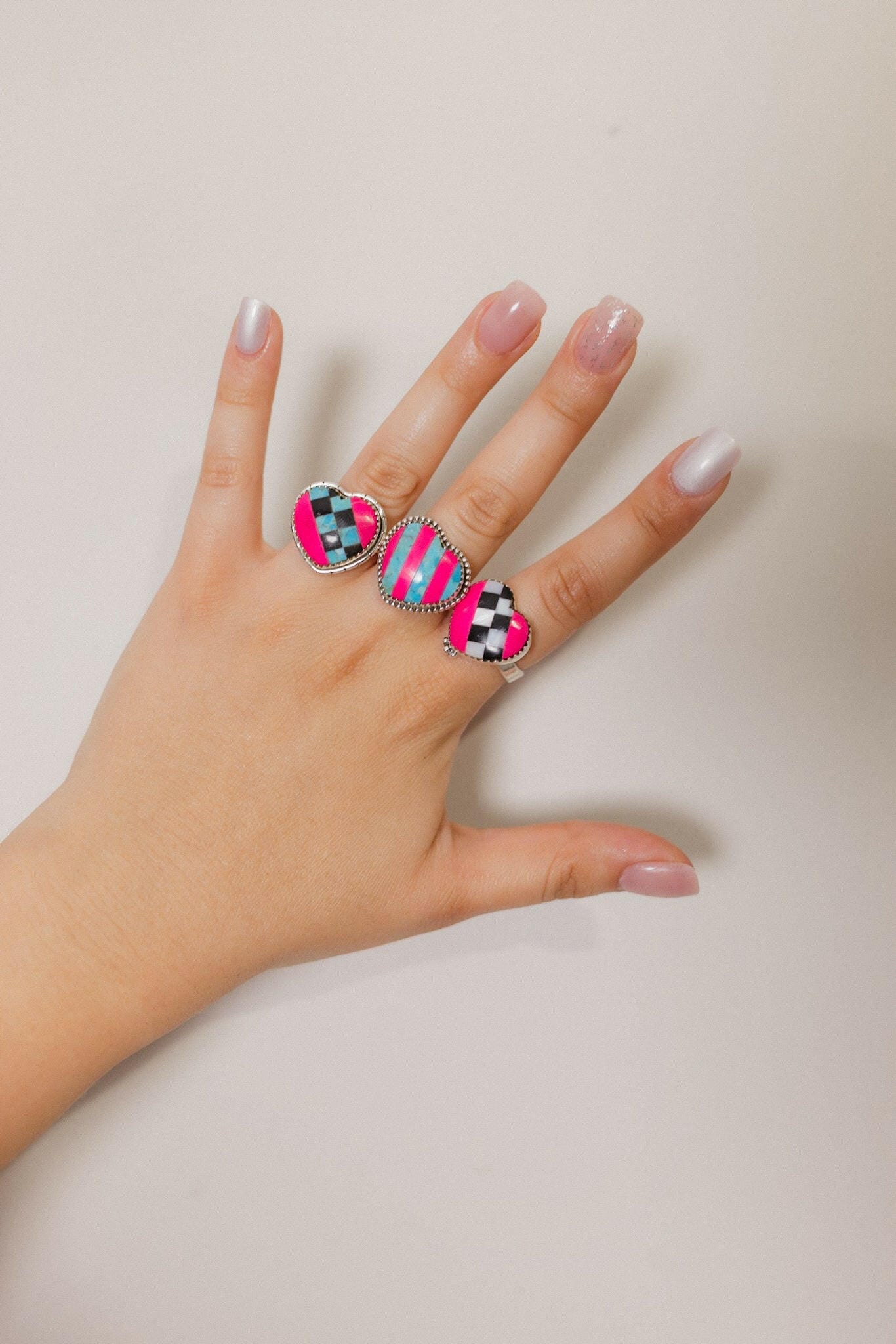 Kandy Stripe & Checkered Rings-Rings-Krush Kandy, Women's Online Fashion Boutique Located in Phoenix, Arizona (Scottsdale Area)