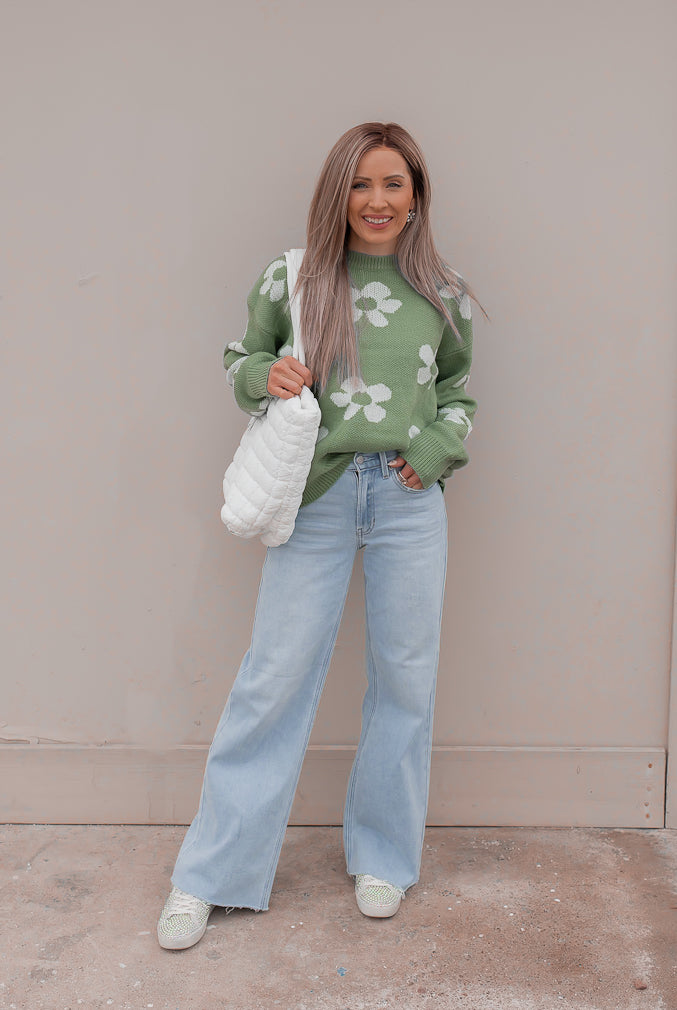 Georgia Daisy Spring Sweater | S-XL-Sweaters-Krush Kandy, Women's Online Fashion Boutique Located in Phoenix, Arizona (Scottsdale Area)